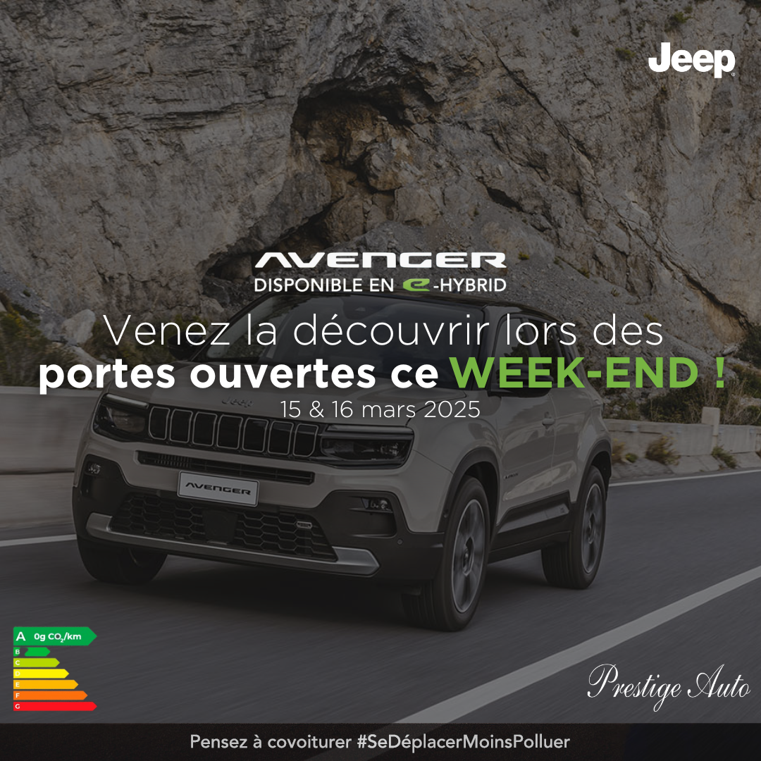 Portes Ouvertes Jeep ce week-end 15 & 16 Mars 2025 !