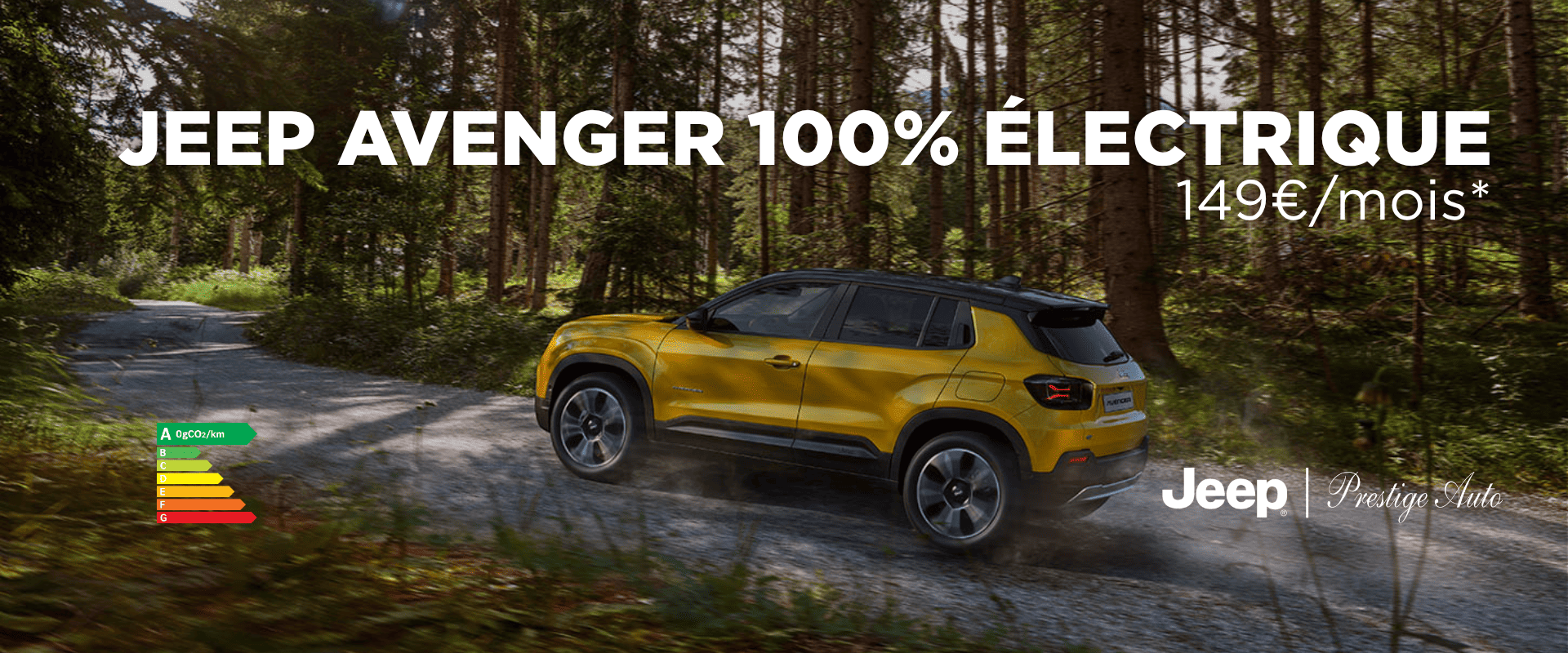 Jeep Avenger 100 % électrique : une offre à partir de 149 €/mois* à découvrir dans le réseau Groupe LG