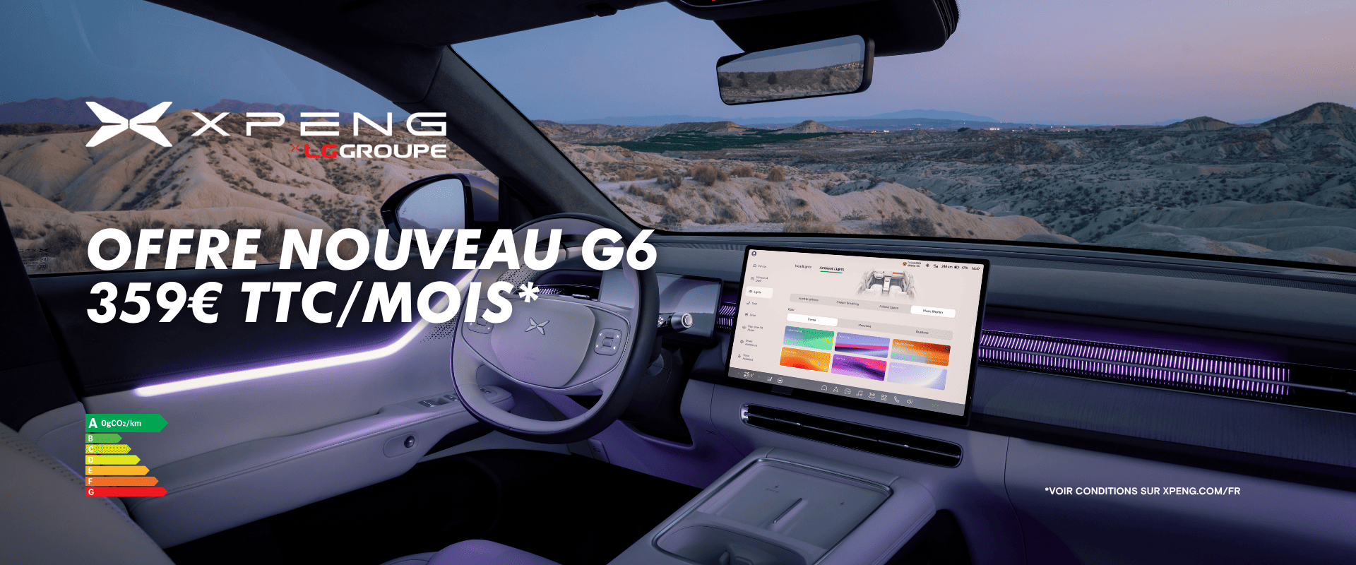 XPENG G6 : la nouvelle offre du moment dès 359€ TTC/mois*
